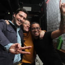 With new friends at Novo bar